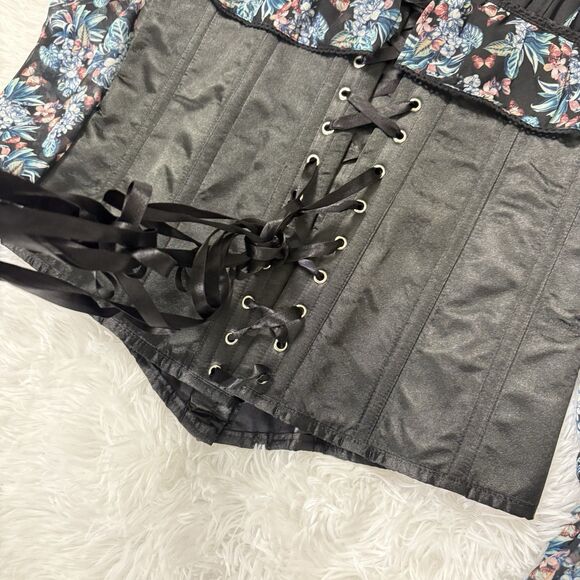 Corset Story Elegant Overbust Corset Top Floral Chiffon Sleeves US 16 NEW 36'' - Picture 8 of 15